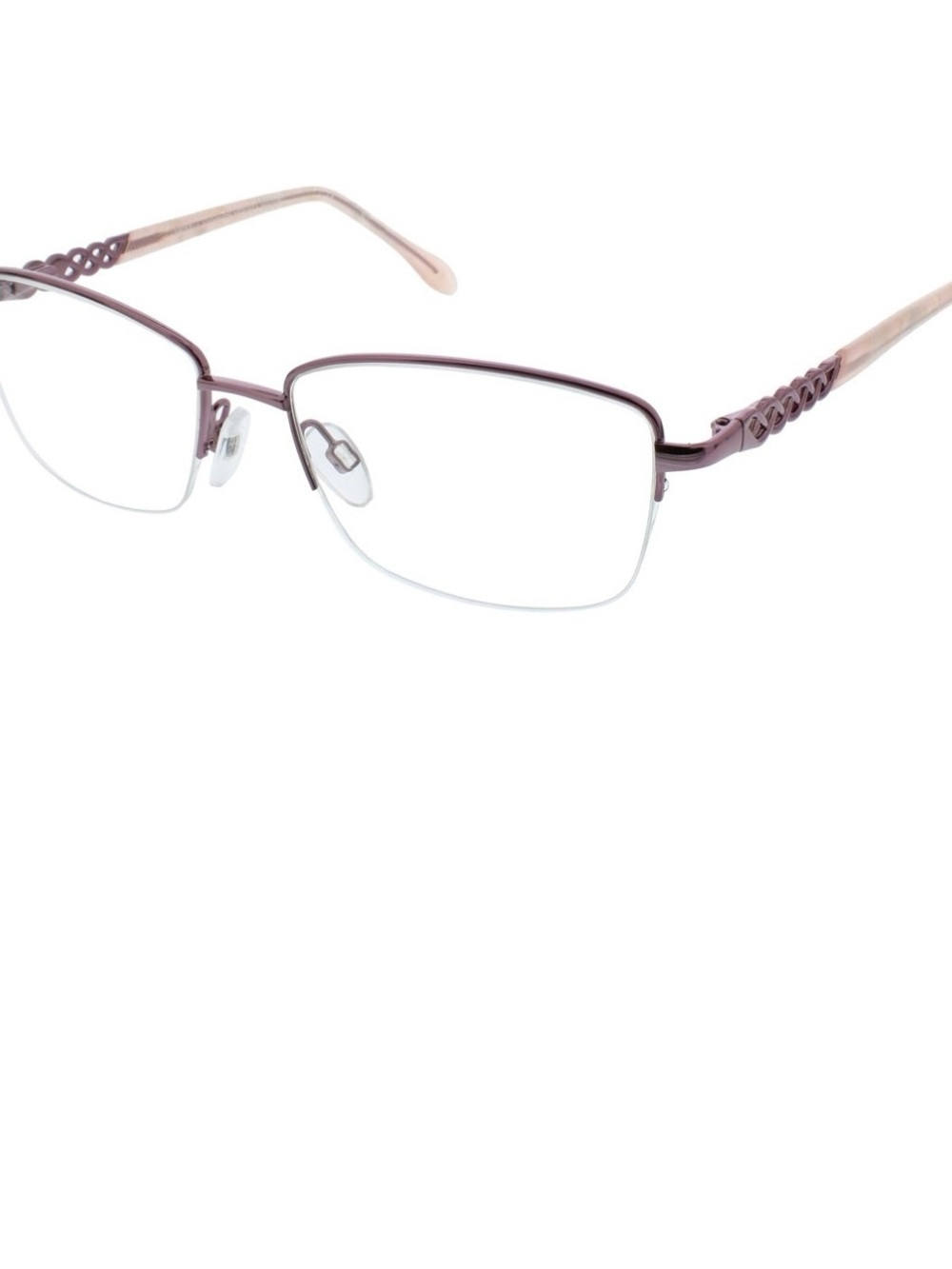Women’s Semi-Rimless Eyeglasses in Mauve Pink